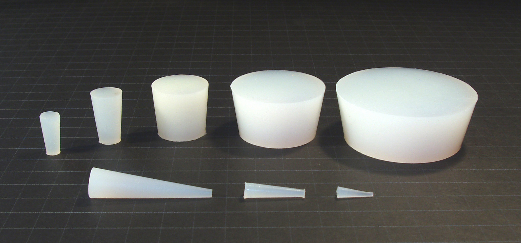 Various sizes of silicone plugs for powder coating masking